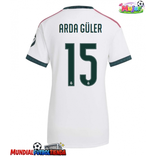 Camiseta Real Madrid Arda Guler #15 Primera Equipación Replica 2026-27 para mujer mangas cortas